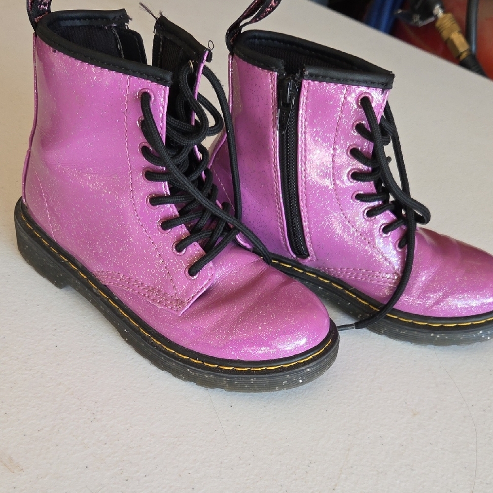 Kids Pink Glitter Boots